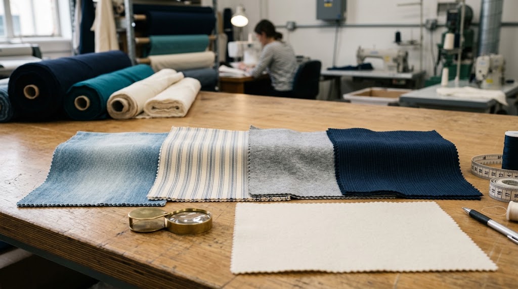 Different types of textile fabrics including woven, knitted and nonwoven materials